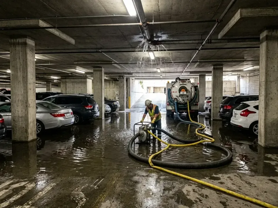 underground-parking-garage-pip-010 underground-parking-garage-pip-010 — before and after result, Emergency Water Extraction & 24/7 Flood Response in Ottawa, OH